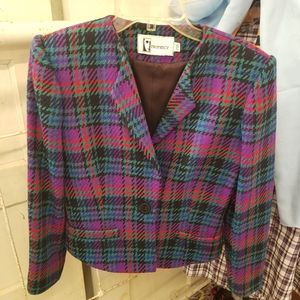 Vintage Prophecy 2P Wool Tweed Cropped  Jacket